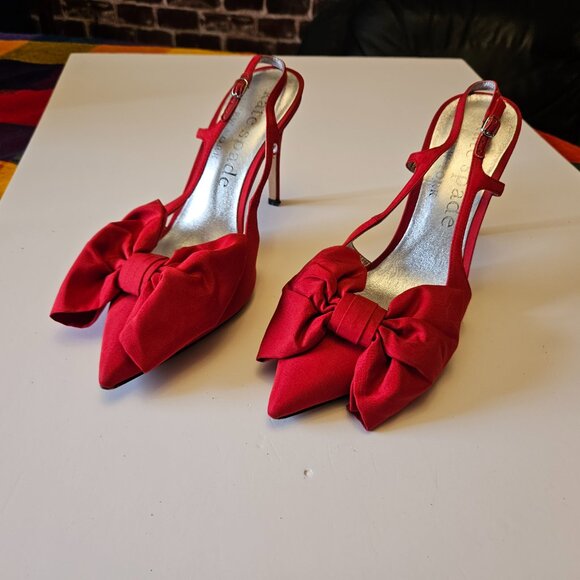 Kate Spade New York Slingback Pointed Toe Pump In Cherry Rouge Size 8B - Picture 5 of 16